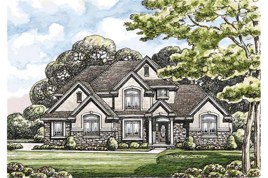 Front View of this 4-Bedroom, 2999 Sq Ft Plan - 120-2171