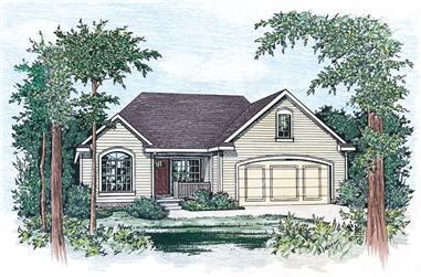 2-Bedroom, 1413 Sq Ft Traditional House Plan - 120-2246 - Front Exterior