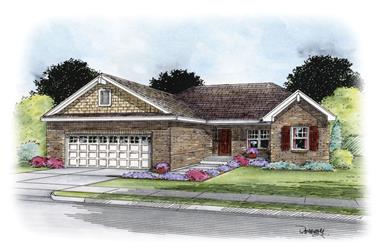 3-Bedroom, 1373 Sq Ft Traditional House Plan - 120-2258 - Front Exterior