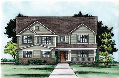 4-Bedroom, 2498 Sq Ft Traditional House Plan - 120-2304 - Front Exterior