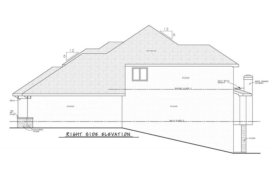 Home Plan Right Elevation of this 4-Bedroom,3553 Sq Ft Plan -120-2456