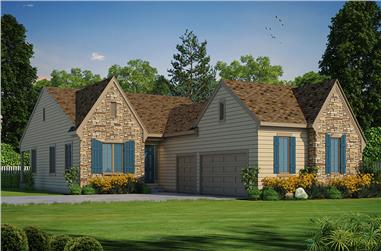 2-Bedroom, 2120 Sq Ft French Home Plan - 120-2468 - Main Exterior