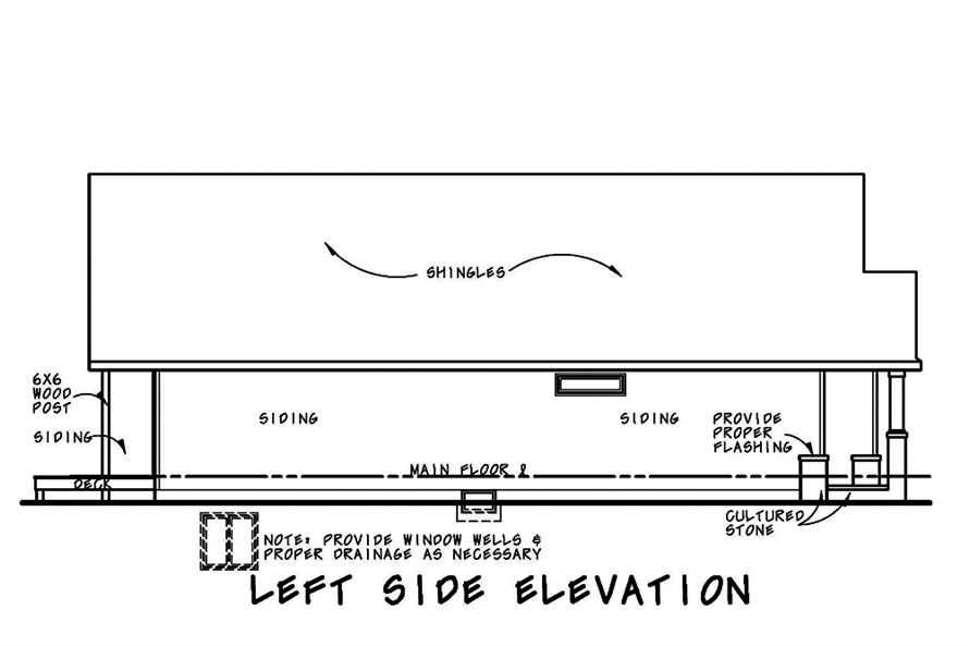 Home Plan Left Elevation of this 2-Bedroom,1676 Sq Ft Plan -120-2478