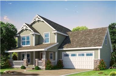 3-Bedroom, 2087 Sq Ft Craftsman House Plan - 120-2496 - Front Exterior