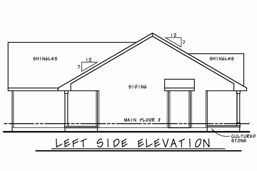 Home Plan Left Elevation of this 3-Bedroom,1531 Sq Ft Plan -120-2504