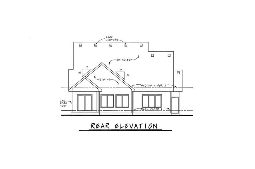 Home Plan Rear Elevation of this 3-Bedroom,1995 Sq Ft Plan -120-2529