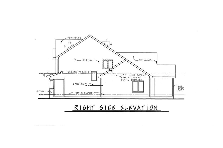 Home Plan Right Elevation of this 3-Bedroom,1995 Sq Ft Plan -120-2529