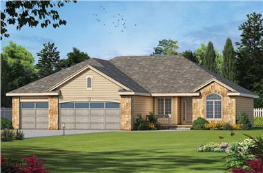 3-Bedroom, 1826 Sq Ft Ranch Home Plan - 120-2540 - Main Exterior