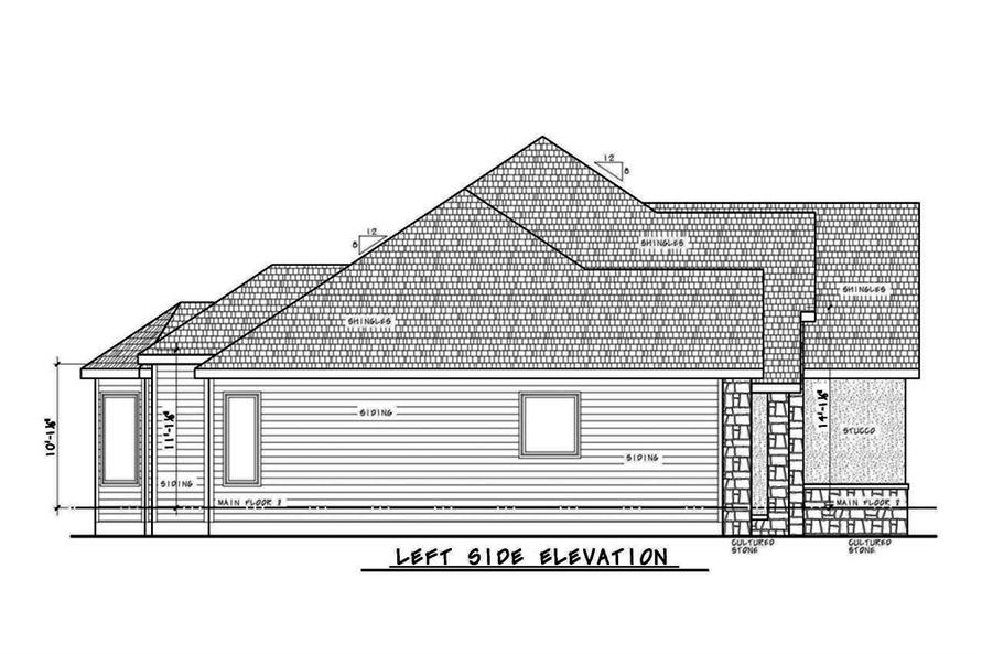 Home Plan Left Elevation of this 2-Bedroom,2292 Sq Ft Plan -120-2571