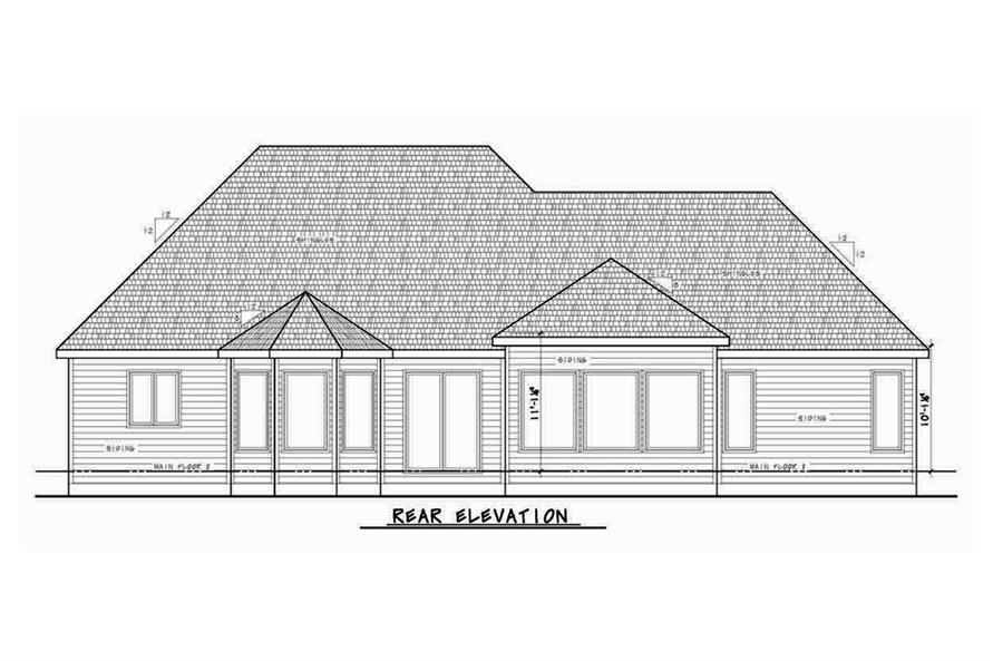 Home Plan Rear Elevation of this 2-Bedroom,2292 Sq Ft Plan -120-2571