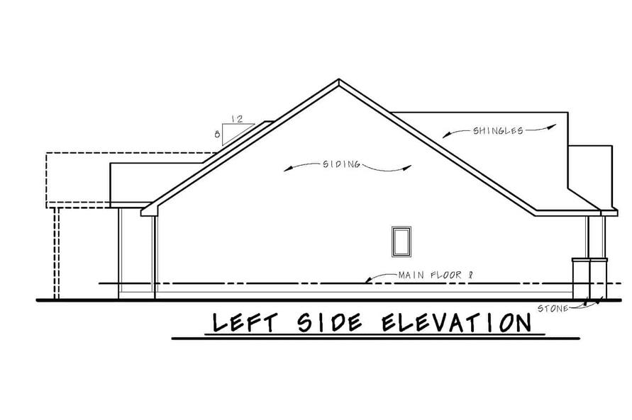 Home Plan Left Elevation of this 3-Bedroom,1676 Sq Ft Plan -120-2589