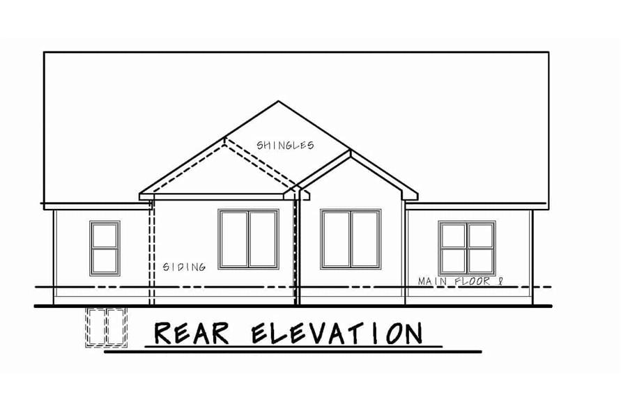 Home Plan Rear Elevation of this 3-Bedroom,1676 Sq Ft Plan -120-2589