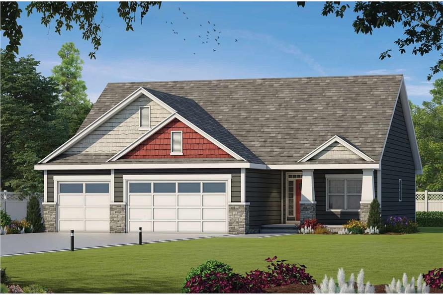 Front View of this 3-Bedroom,1676 Sq Ft Plan -120-2589