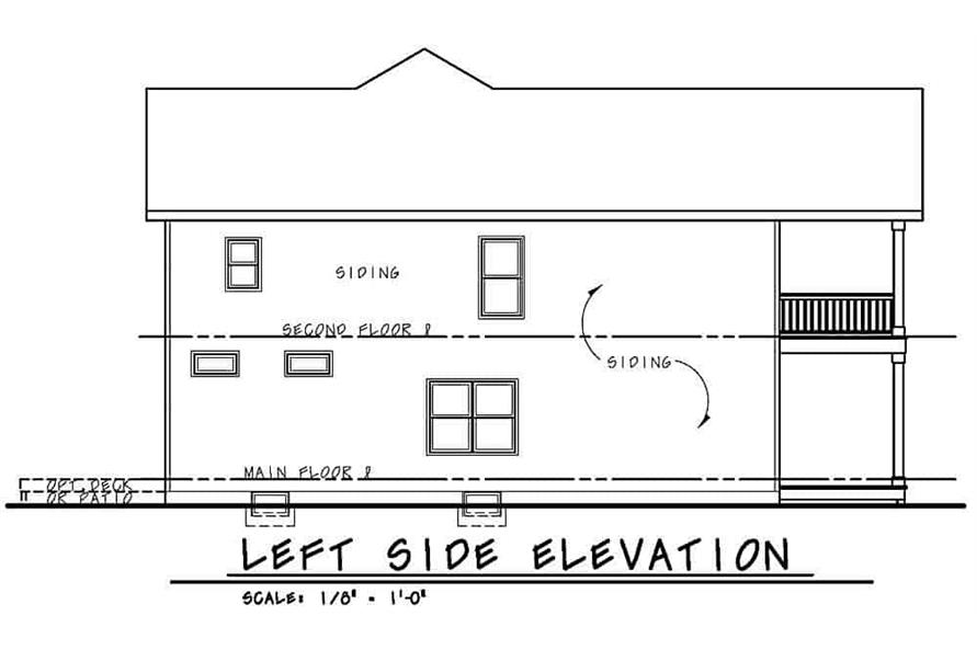 Home Plan Left Elevation of this 4-Bedroom,2597 Sq Ft Plan -120-2613