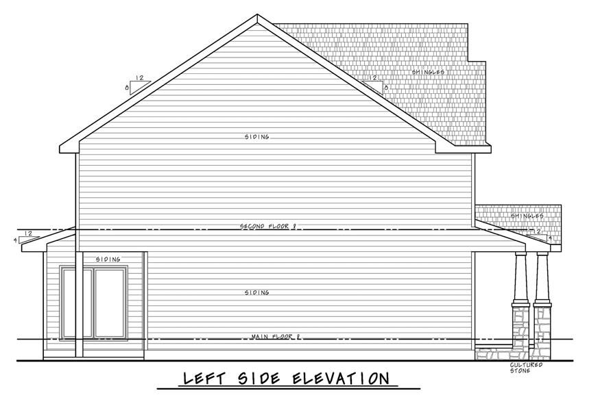 Home Plan Left Elevation of this 3-Bedroom,2418 Sq Ft Plan -120-2626