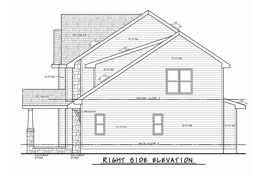 Home Plan Right Elevation of this 3-Bedroom,2418 Sq Ft Plan -120-2626