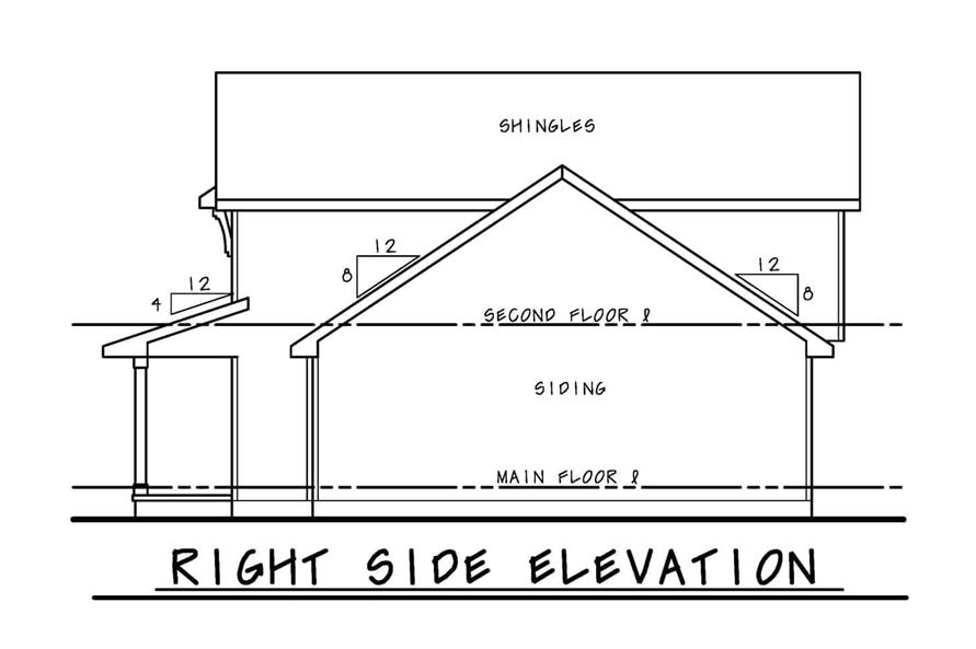 Home Plan Right Elevation of this 3-Bedroom,1600 Sq Ft Plan -120-2642