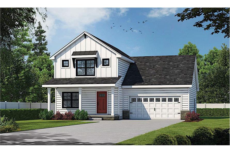 Contemporary Farmhouse - 3 Bedrms, 2.5 Baths - 1600 Sq Ft - Plan #120-2642