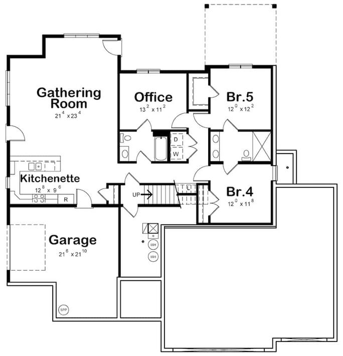 Contemporary Ranch Home - 5 Bedrms, 4 Baths - 3743 Sq Ft - Plan #120-2644