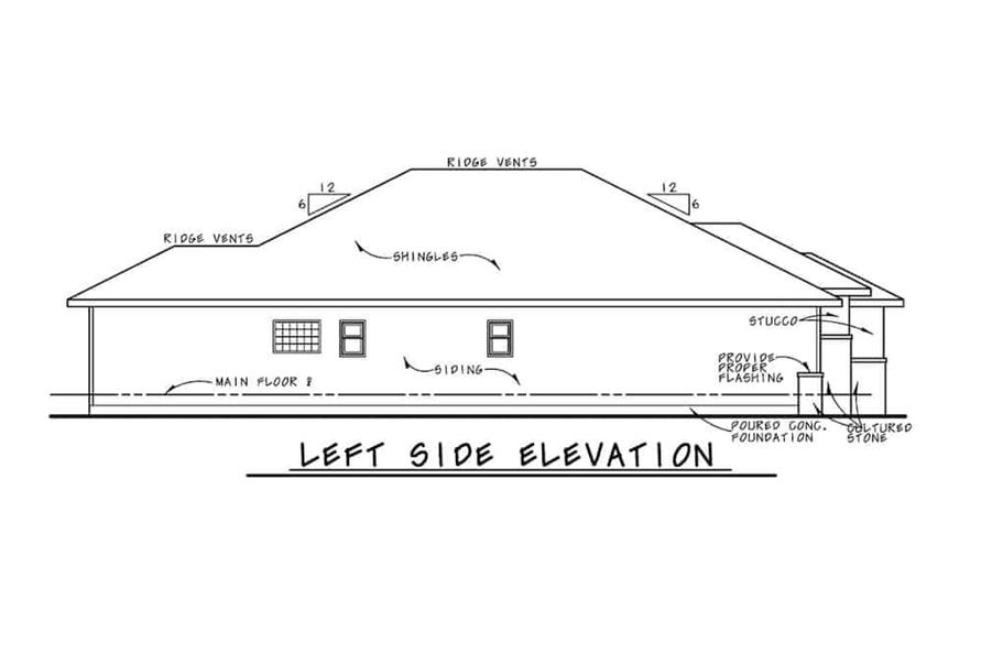 Home Plan Left Elevation of this 3-Bedroom,2080 Sq Ft Plan -120-2672