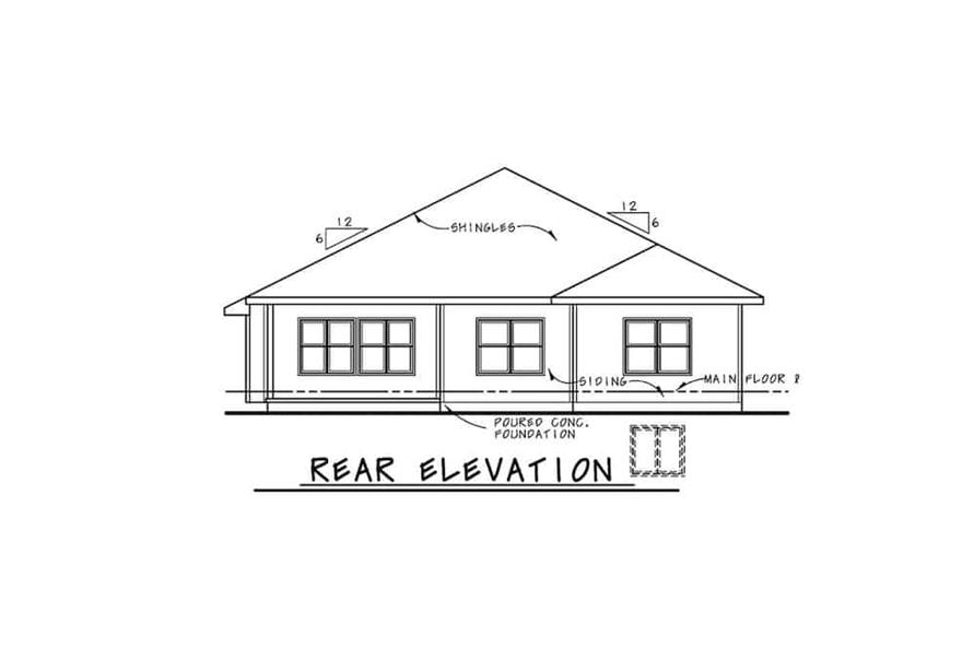 Home Plan Rear Elevation of this 3-Bedroom,2080 Sq Ft Plan -120-2672