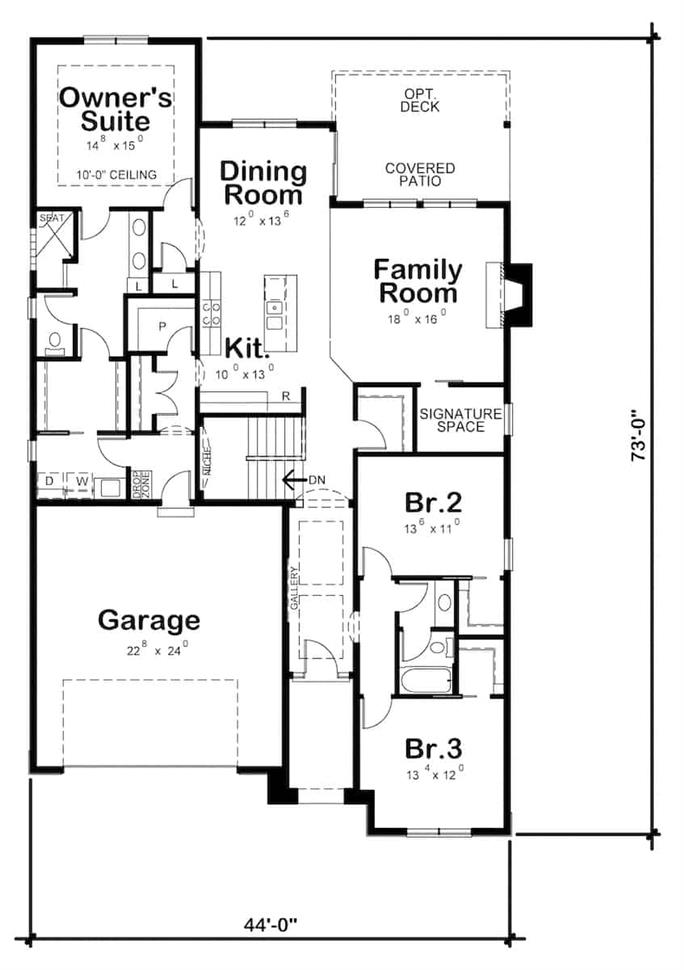 California Style Ranch - 3 Bedrms, 2 Baths - 2080 Sq Ft - Plan #120-2672