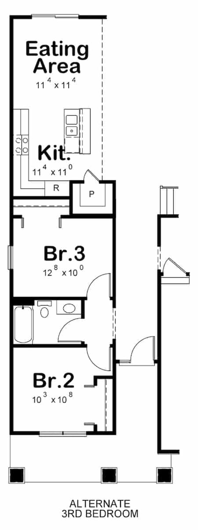 Country Ranch House - 2-3 Bedrms, 2 Baths - 1664 Sq Ft - Plan #120-2676