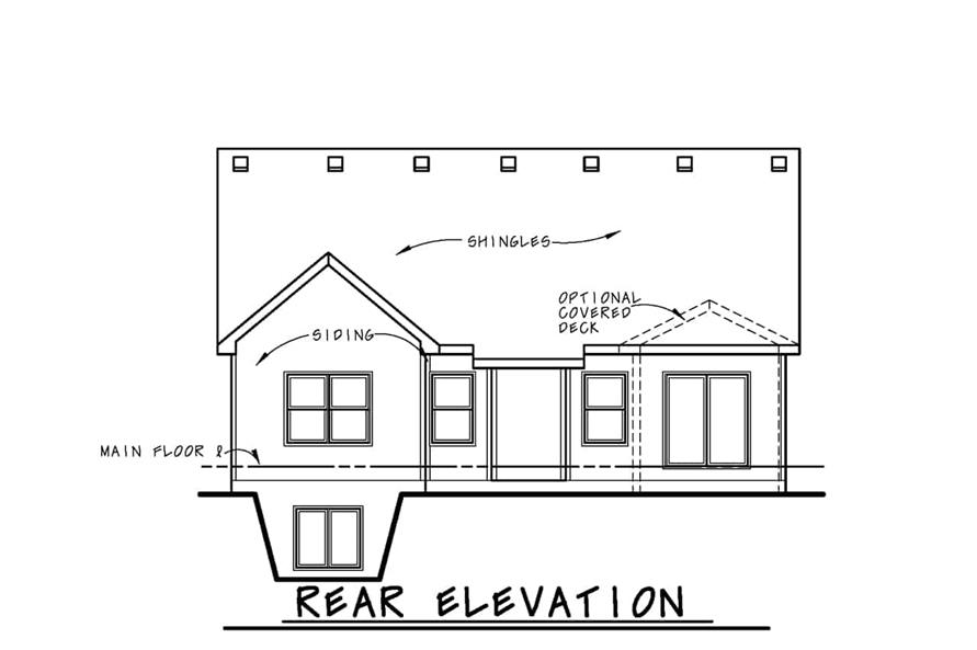 Home Plan Rear Elevation of this 2-Bedroom,1596 Sq Ft Plan -120-2686