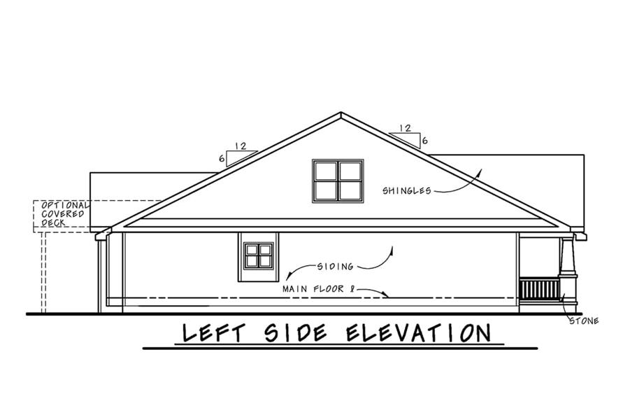 Home Plan Left Elevation of this 2-Bedroom,1596 Sq Ft Plan -120-2686