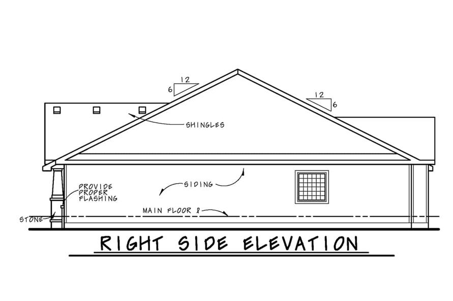 Home Plan Right Elevation of this 2-Bedroom,1596 Sq Ft Plan -120-2686