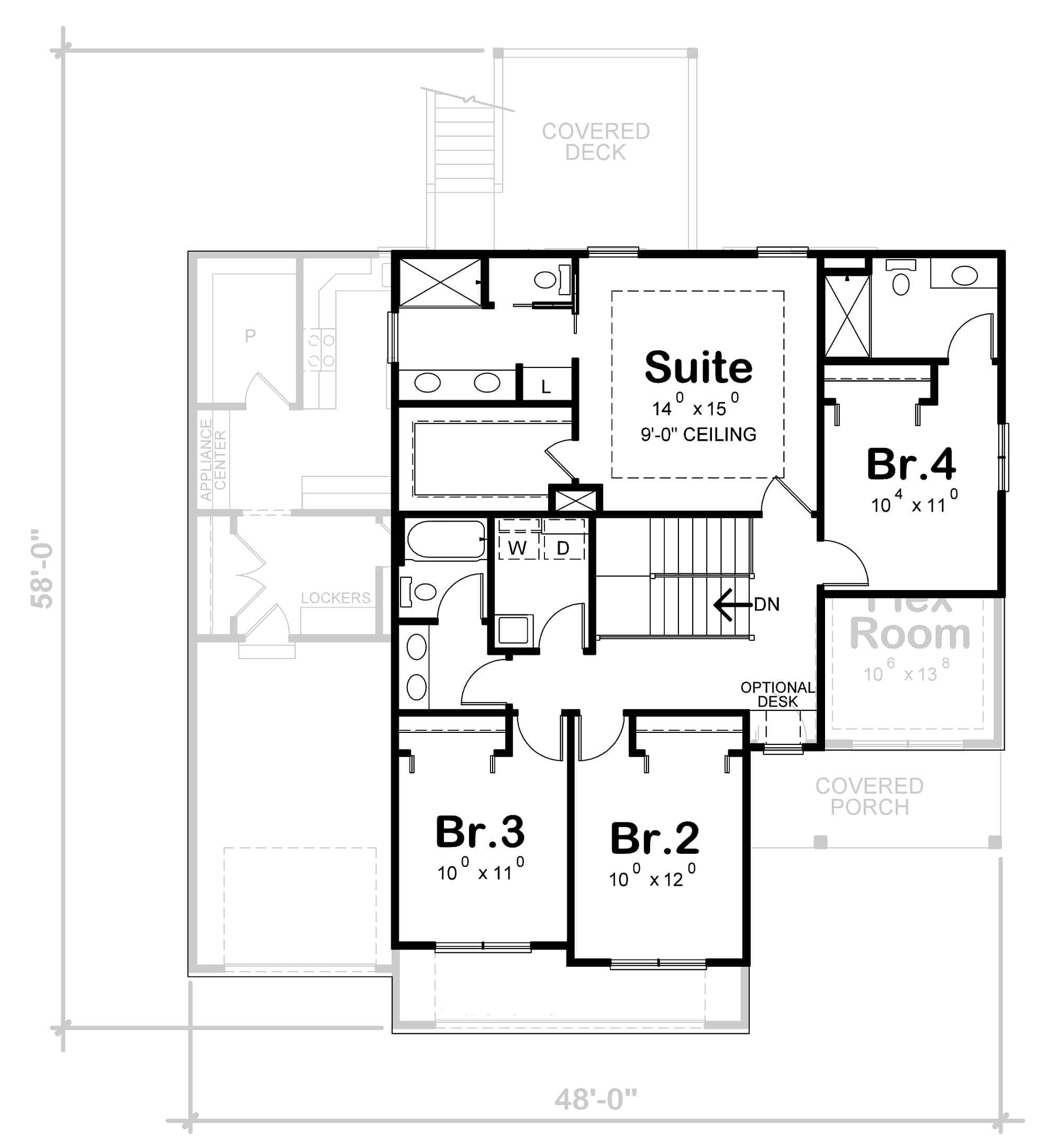 Farmhouse Floor Plan - 4 Bedrms, 3.5 Baths - 2373 Sq Ft - #120-2704