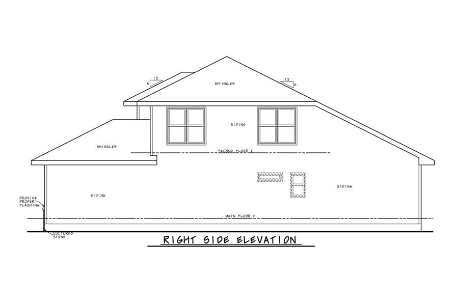 Home Plan Right Elevation of this 4-Bedroom,2154 Sq Ft Plan -120-2708