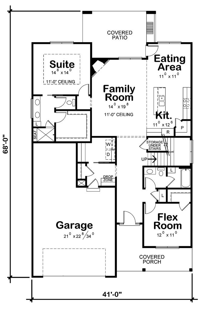 Farmhouse House Plan - 4 Bedrms, 4 Baths - 2437 Sq Ft - #120-2720