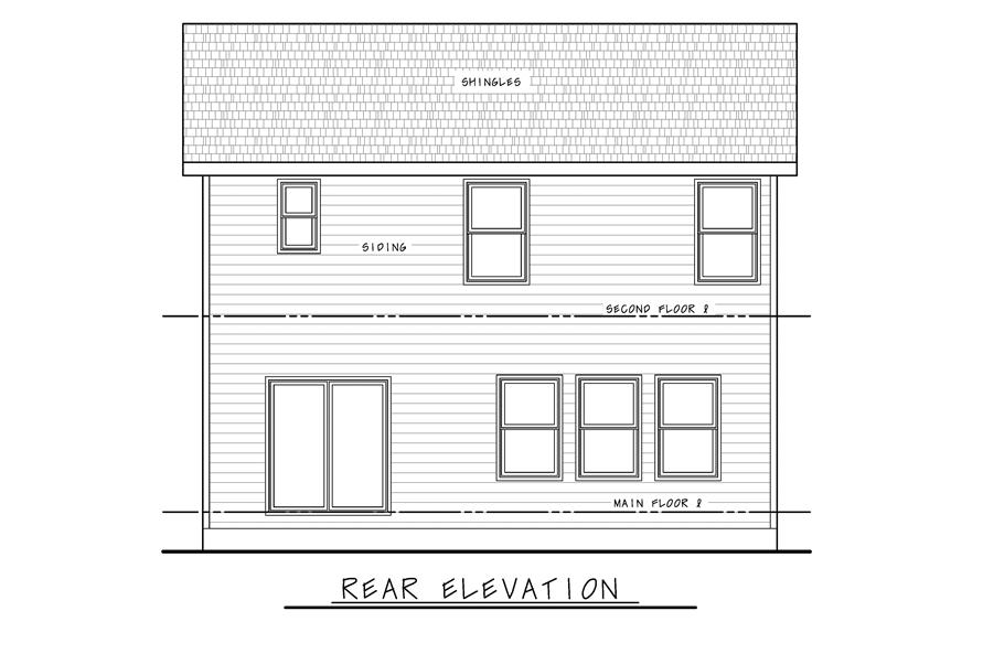 Home Plan Rear Elevation of this 4-Bedroom,2125 Sq Ft Plan -120-2729