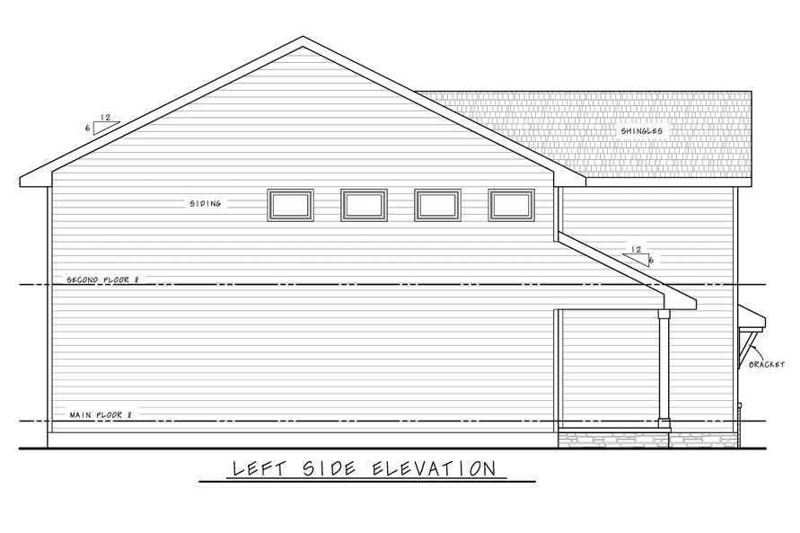 Home Plan Left Elevation of this 4-Bedroom,2125 Sq Ft Plan -120-2729