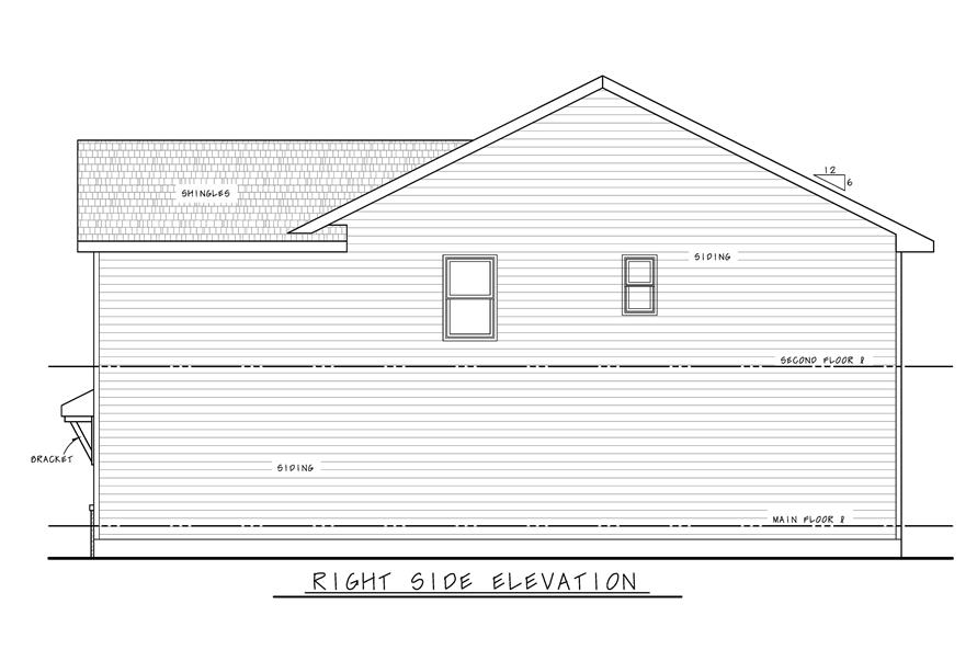 Home Plan Right Elevation of this 4-Bedroom,2125 Sq Ft Plan -120-2729