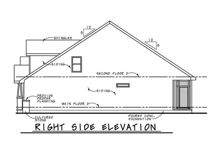 Home Plan Right Elevation of this 3-Bedroom,1878 Sq Ft Plan -120-2730