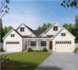 Ranch Duplex House: 3582 Sq Ft Home - 2 Bedrm, Per Unit - Plan #194-1056