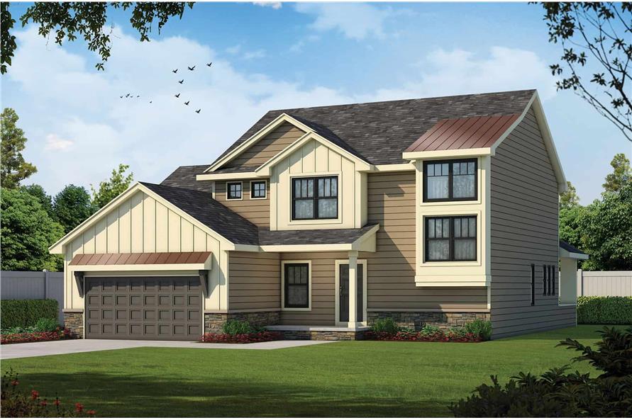 Traditional House Plan - 4 Bedrms, 2.5 Baths - 2198 Sq Ft