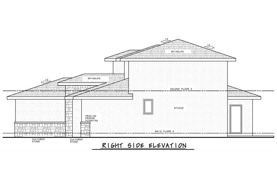 Home Plan Right Elevation of this 4-Bedroom,2620 Sq Ft Plan -120-2750