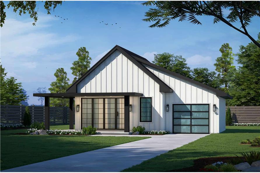 Modern Home Plan - 2 Bedrms, 1 Baths - 682 Sq Ft