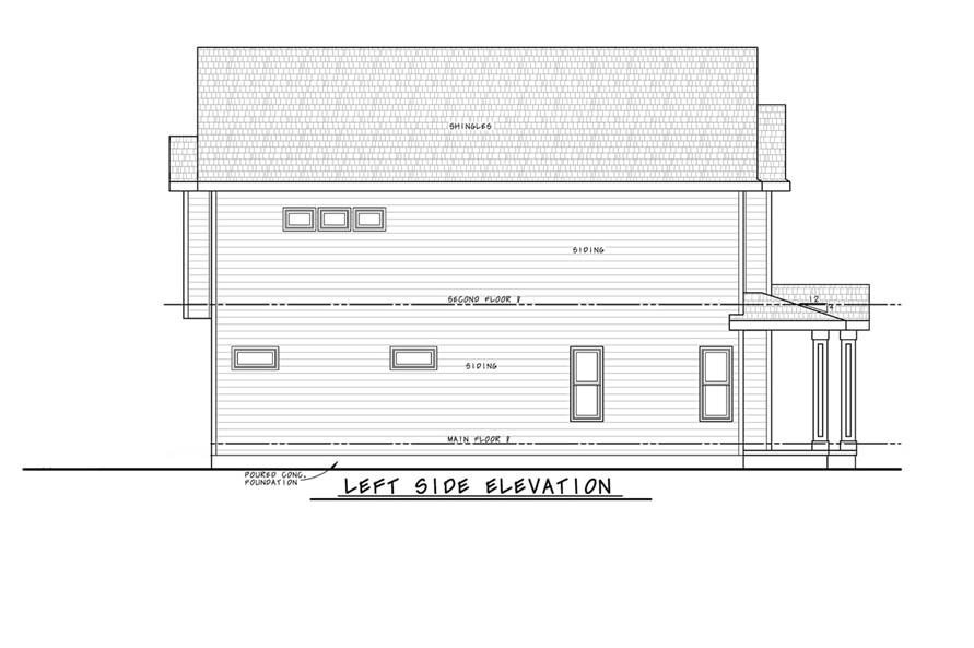 Home Plan Left Elevation of this 4-Bedroom,2945 Sq Ft Plan -120-2766