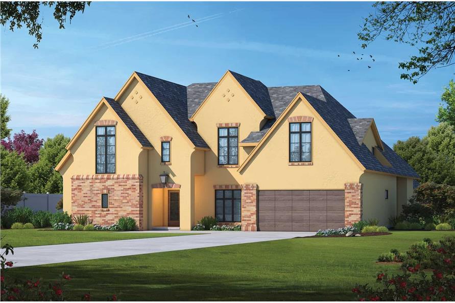 5-Bedroom, 5190 Sq Ft Luxury French Country House Plan - 120-2772 - Front Exterior