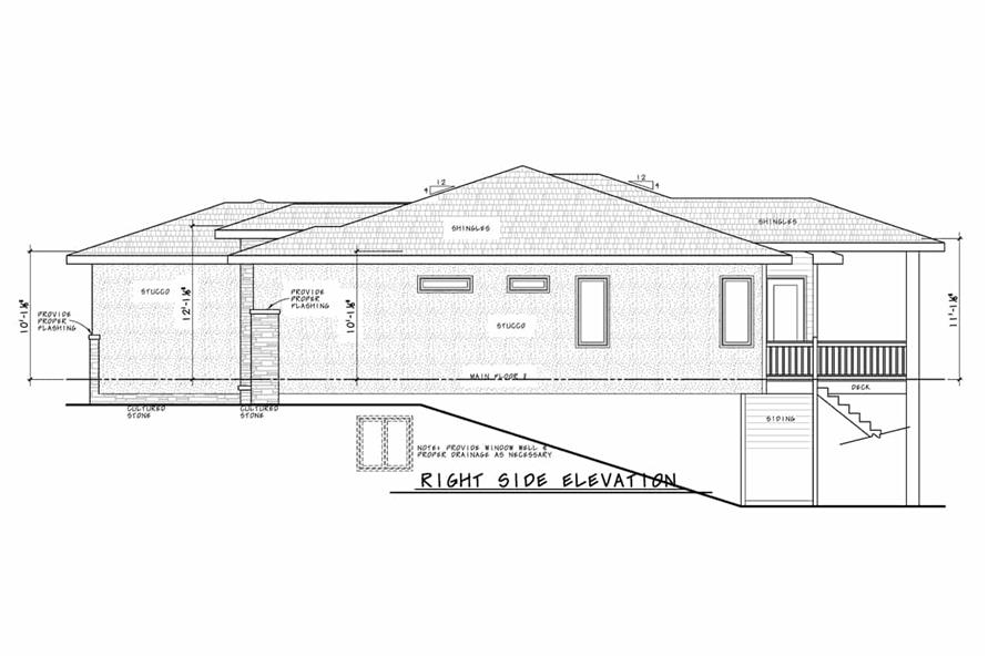 Home Plan Right Elevation of this 3-Bedroom,2846 Sq Ft Plan -120-2777