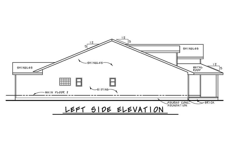 Home Plan Left Elevation of this 3-Bedroom,2071 Sq Ft Plan -120-2782