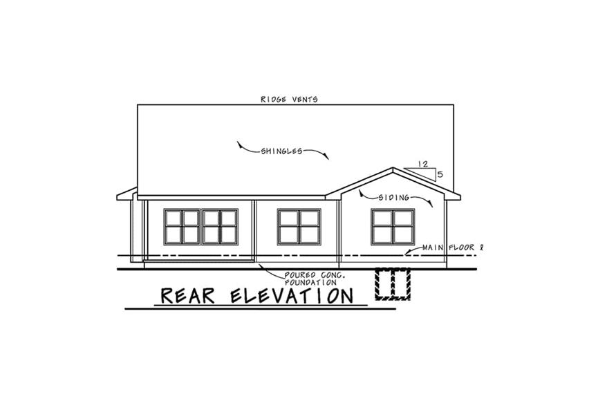 Home Plan Rear Elevation of this 3-Bedroom,2071 Sq Ft Plan -120-2782