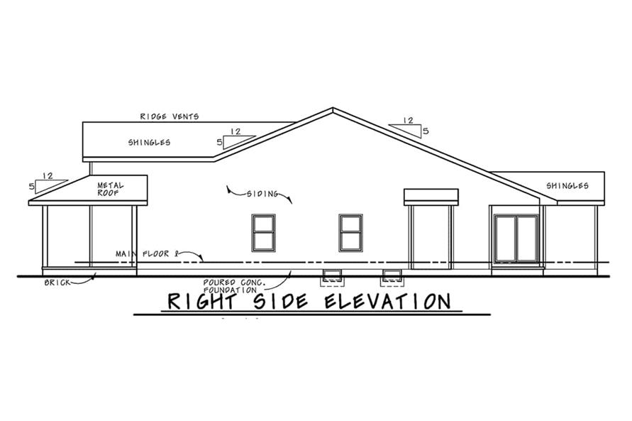 Home Plan Right Elevation of this 3-Bedroom,2071 Sq Ft Plan -120-2782