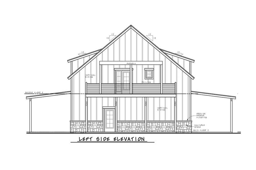 Home Plan Left Elevation of this 1-Bedroom,1565 Sq Ft Plan -120-2788