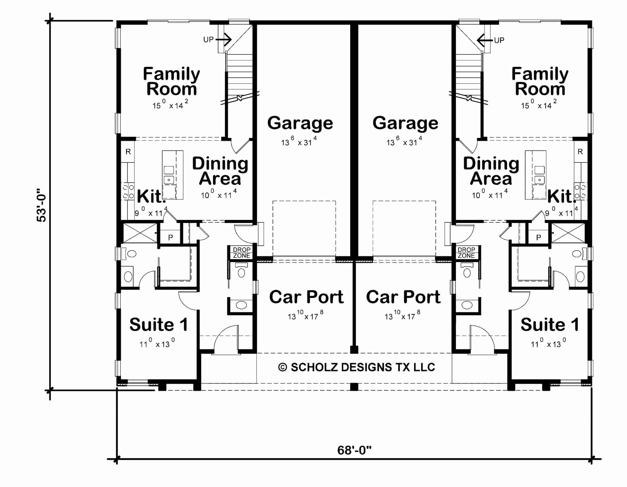 Modern Duplex Plan 4 Bedrm 2432 Sq Ft Per Unit 120 2789   Plan1202789Image 5 8 2023 1410 14 