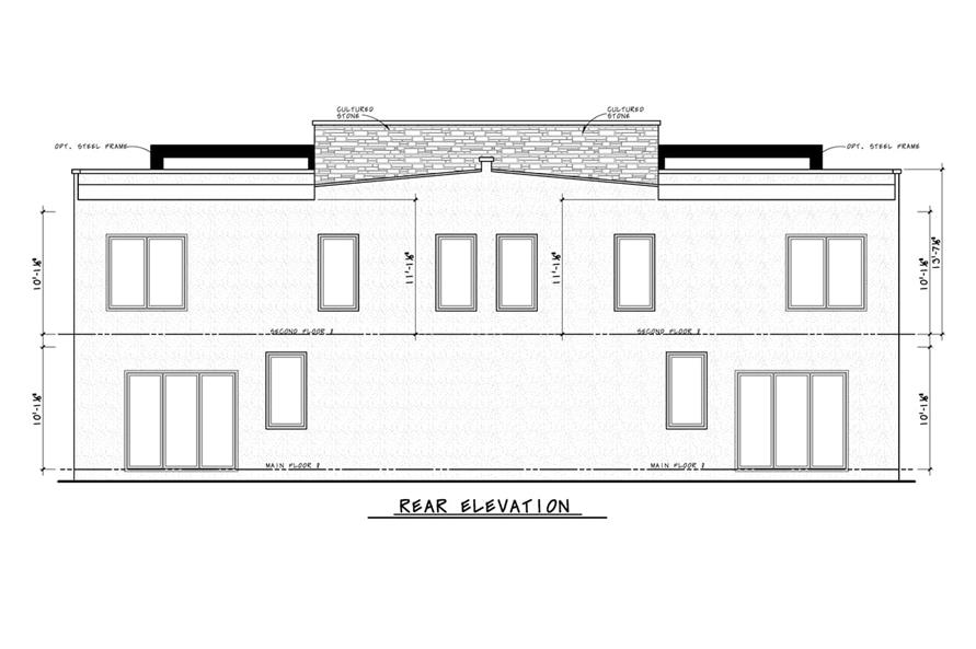 Home Plan Rear Elevation of this 8-Bedroom,2432 Sq Ft Plan -120-2789